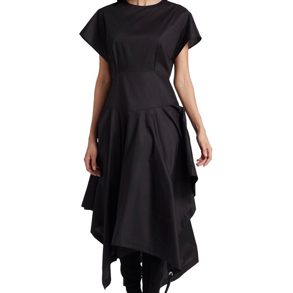 Moncler Genius JW Anderson Asymmetrical Midi Dress Black Size IT40 US XS NWT - Picture 1 of 10